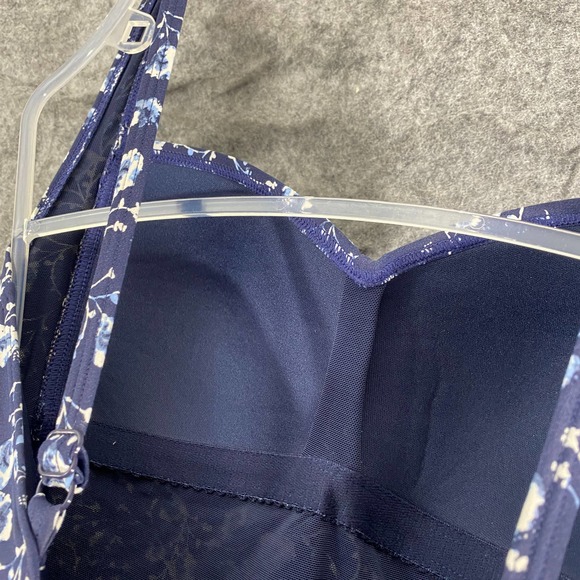 Niptuck Swim One Piece 8 Navy Blue Floral Ruched - Picture 7 of 10